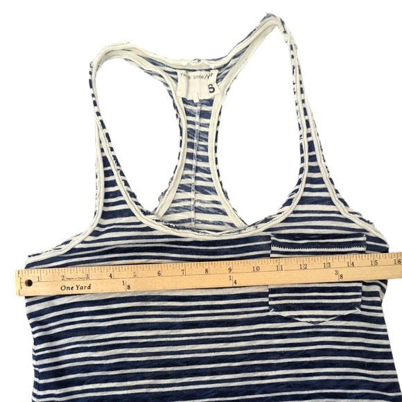 Rag & Bone Knit Racerback Tank Top Striped Womens Small Blue White - Picture 8 of 11